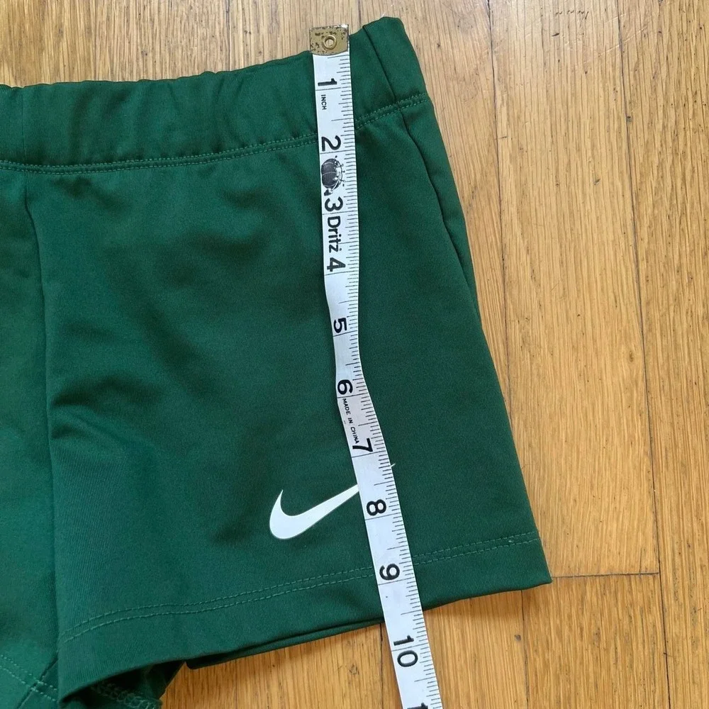 Nike green & white mini athletic shorts, Women's Small